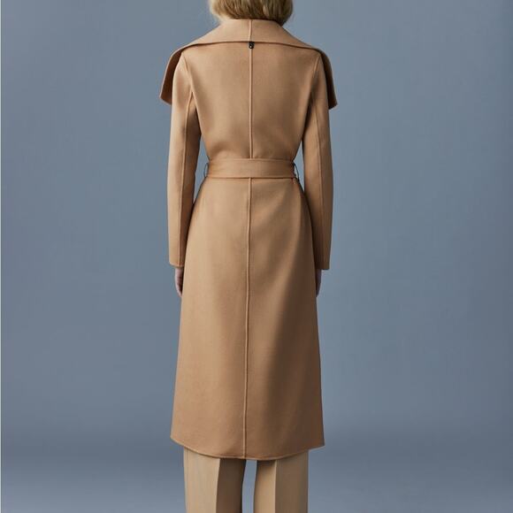 MACKAGE MAI-CN Tan XXL - Brand New Belted Wool Long Wrap Coat - Picture 3 of 8